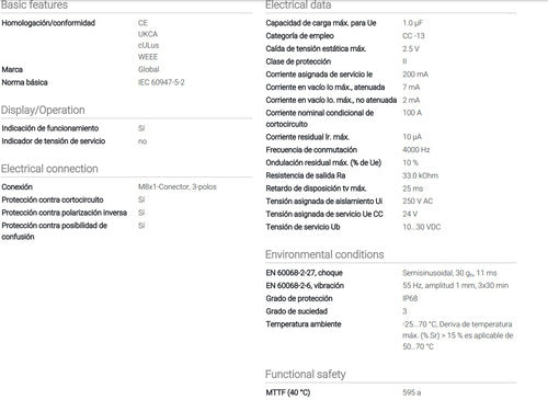 Balluff Sensor Inductivo M8 Pnp Na No Rasado Cone M8 BES001J 2