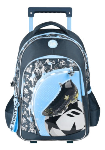 School Backpack with LED Light and Extendable Cart 18" 27