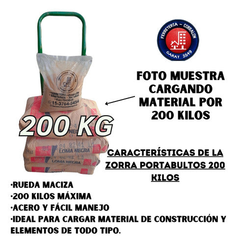 Carro Zorra Portabultos Ropal 200 Kg Kilos Rueda Maciza 1