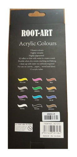 Root Art Acrylic Paint Set 12 Colors for Canvas - Piki.uy 1