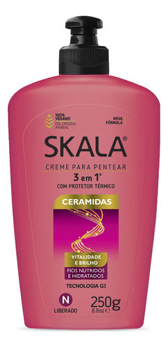 Skala 3-in-1 Styling Cream with Ceramides 250g + Euroestil Comb Kit 2