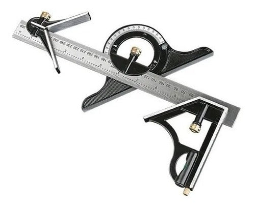 Ruhlmann Sliding Combination Square 30 Cm 3 In 1 With Level 0