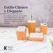 Känn Livet Premium Bamboo Ceramic Bathroom Set Dispenser Organizer 2