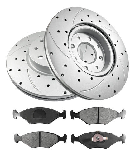 GR FRENOS Racing Brake Discs and Pads for Fiat Strada 1.4 Front 0