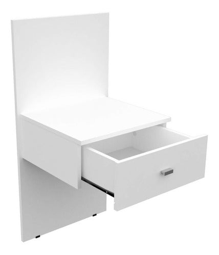 Set of 2 Modern Floating Bedside Tables with Drawer Combo 12