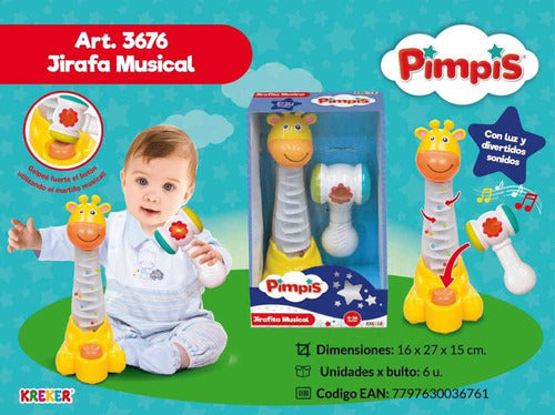 Pimpis Musical Giraffe with Hammer and Sounds 1