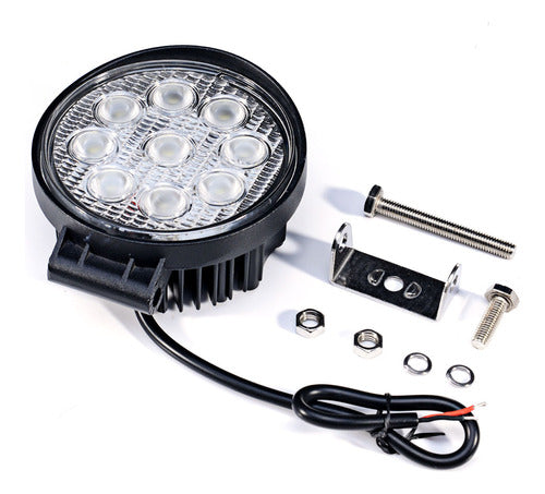 Faro Led   Redondo 12cm 9led Multi Voltaje 0