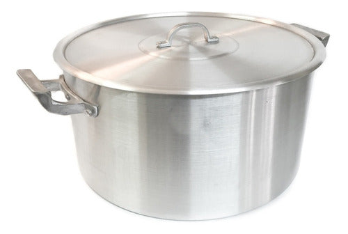 Professional Gastronomic Aluminum Pot with Lid 34x17cm 15L 1