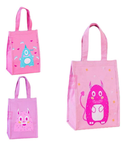Thermal Lunch Bag with Fun Monsters Design - Ideal for School or Work 0