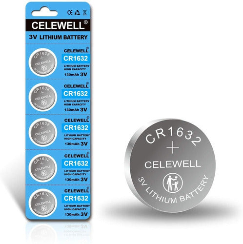 CELEWELL CR1632 Lithium 3V Batteries for Garmin Vivofit (5 Units) 0