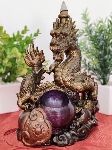 AlmaBuddha Dragon Smoke Waterfall 20 Cm + 10 Incense Cones Gift 2