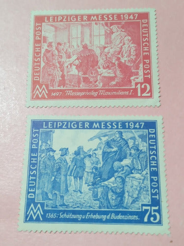 Germany 2 Mint Stamps 1947 Allied Occupation 0