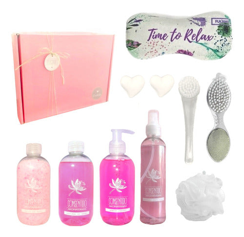 Luxurious Corporate Gift Spa Box with Rose Aroma - Relaxation and Bliss - Set Kit Caja Regalo Empresarial Box Aroma Rosas Spa Zen N09