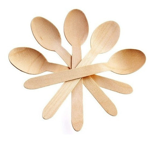 Disposable Wooden Spoons (x 100 Units) 0