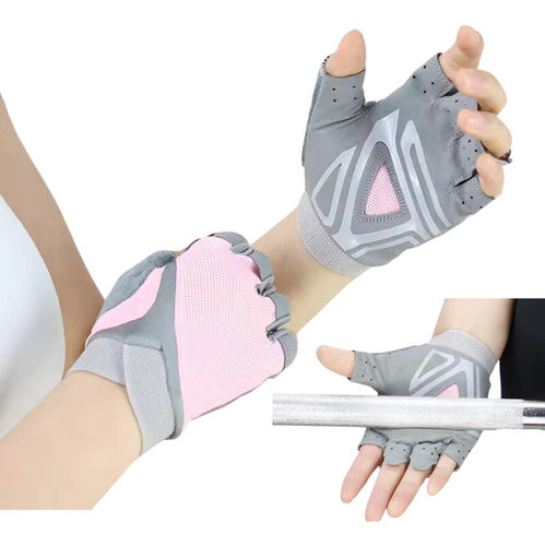 Guantes Gym Mujer Para Gimnasio Entrenamiento Pesas Rosa Rz 0