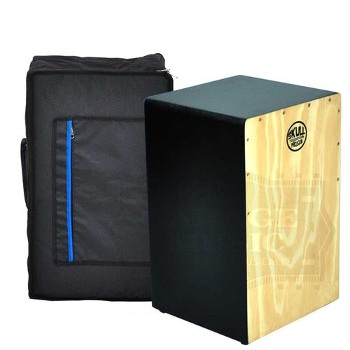 Skull Cajon Peruano Percussion with Metal Brush and Carrying Case Course 0