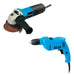 Gamma Kit 4.1/2 Angle Grinder + 650W Percussion Drill 10m 0