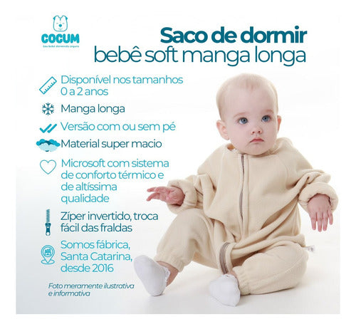 Saco De Dormir Bebê Manga Comprida Soft 9 A 18 Meses Bege 6