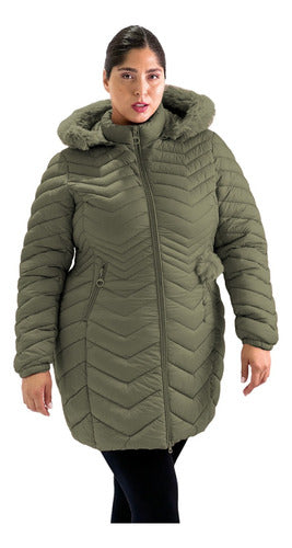 Women's Plus Size Long Jacket Hooded Warm Waterproof 22