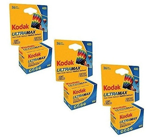 Kodak 3 Pack Ultramax 400 Color Print Film 36 Exp. 35mm DX 0