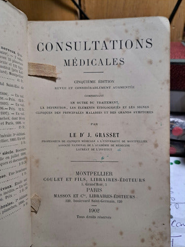 Livro Tipo De Bolso, Consultations Medicales 1902 1