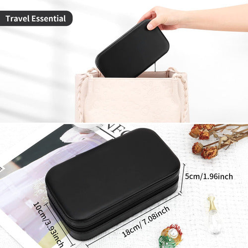 Designster Portable PU Leather Jewelry Case - Black 4