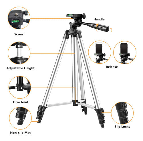 Professional Aluminum Camera Support Monopod Tripod 6