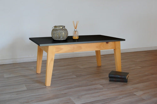 Scandinavian Nordic Coffee Table 60x100 Black Top Living Room 1