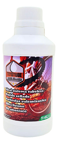 Liquido Tubeless Tito Tube Sellador Bicicleta Moto 1/4 250cc 0