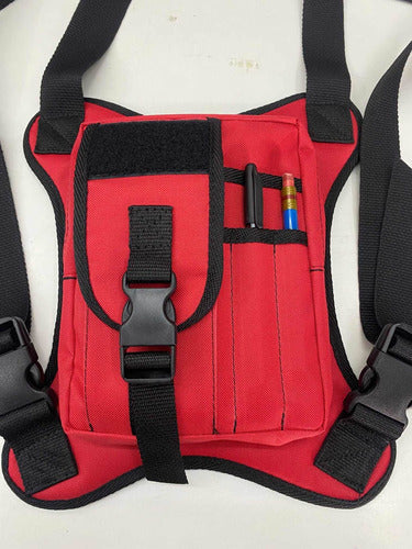 Bolso Para Pecho Con Porta Celular Rojo 0