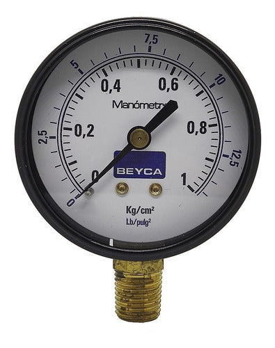 Beyca Manometer 1 Kg 63mm 1/4 Inch Bottom Thread 0