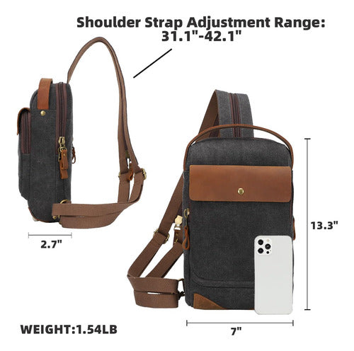 KL928 Crossbody Canvas Bag, Sling Backpack 1