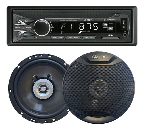 Stereo Bluetooth Usb Radio Parlantes Clarion 6,5 Pulgadas 0