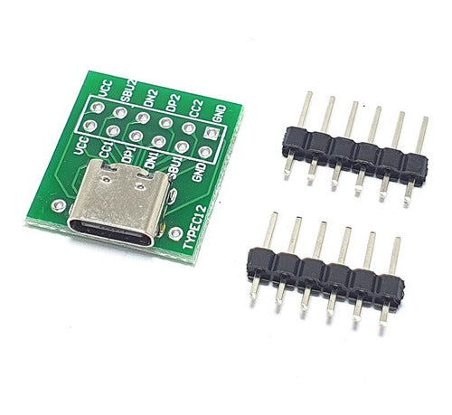 INFORMATICA SAN ISIDRO Conector Ficha Usb Tipo C Hembra En Pcb - Pack X 2 Unidades 0