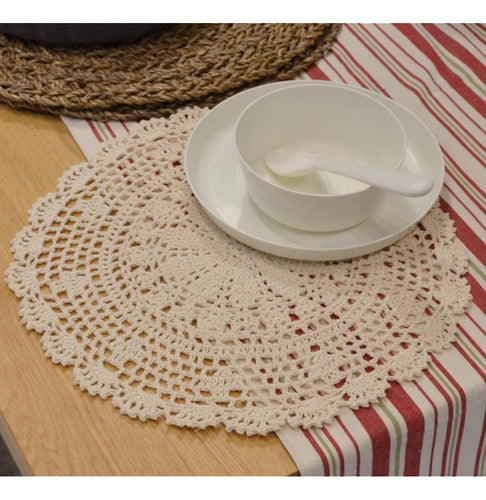 SouthMage 4 Hand Crochet Round Lace Doilies 12 Inches 3