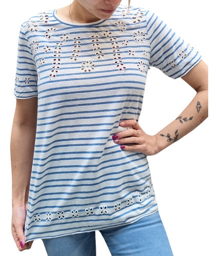 Next Blusa Remera Mujer Amplia Broderie Importado 5