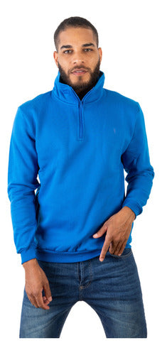 Olegario Men's Fleece Hoodie with Half Zipper 7