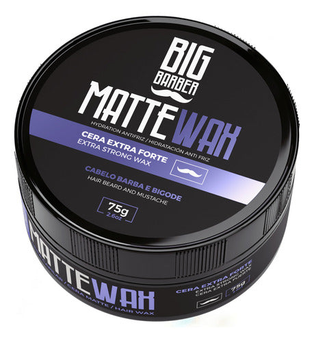 Cera Capilar Matte Wax Big Barber 75g Efeito Seca Kit 24 Un 3