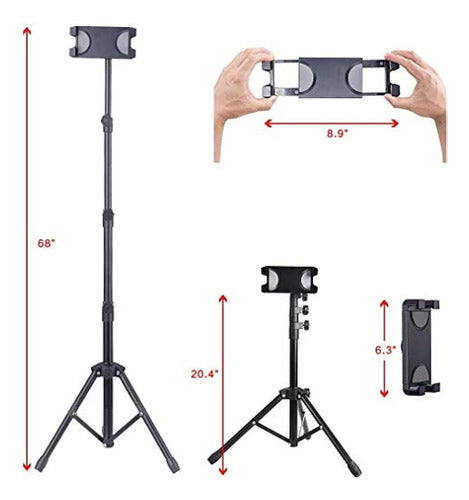 Nunet Tripod Floor Stand for iPad Pro / iPhone / Projector 3