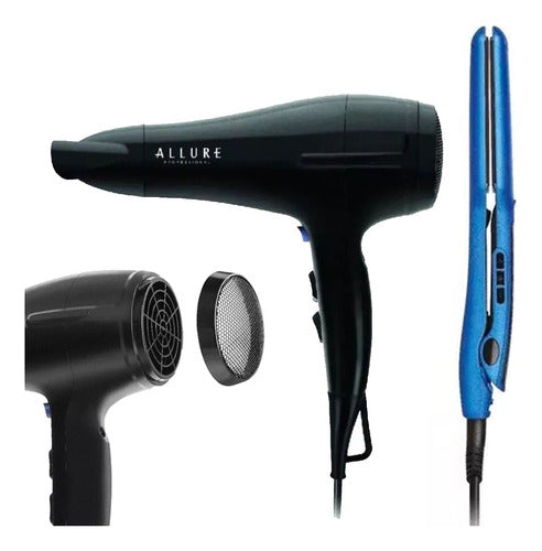 Allure Kit Allure Planchita Pelo Alisado Pl1010ap + Secador Sp1020a 3