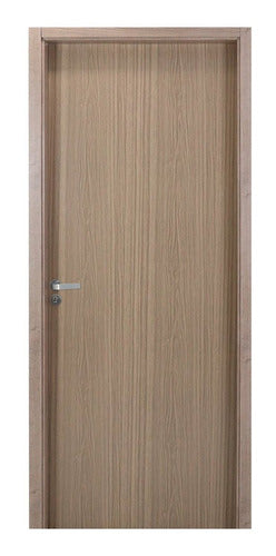 Kit Porta De Madeira Lisa 215x74cm Com Batente De Mdf Wt 0