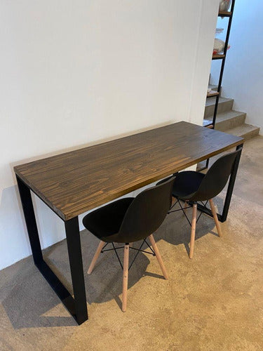 Industrial Wood and Iron Desk Table 120x60cm 6