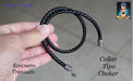 Braided Leather Choker Necklace - 40 cm Long Collar 1