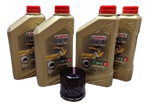 Castrol Service Honda Cbr 600 4 Lts Power1 10w50 + Filtro 0