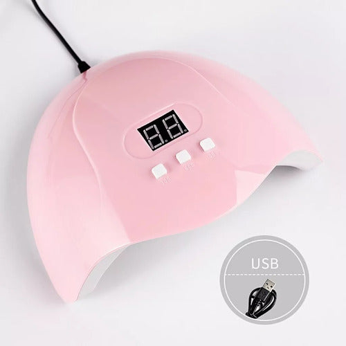 Mania-Electronic Cabina UV LED Secador Uñas Gel y Semi Cable USB 54W Rosa 5