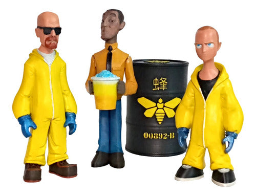 Figuras Breaking Bad Walter, Jesse, Gus, Barril 3d 0