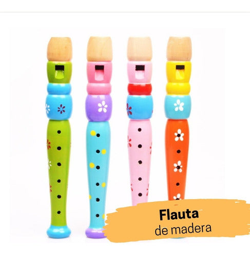 Flauta De Madera Infantil Instrumento Musical De Juguete 1