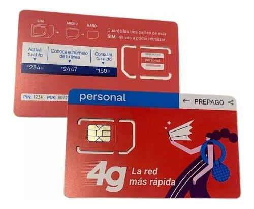 Personal SIM Chip - Prepaid - 3 in 1 - 4G New Line 4