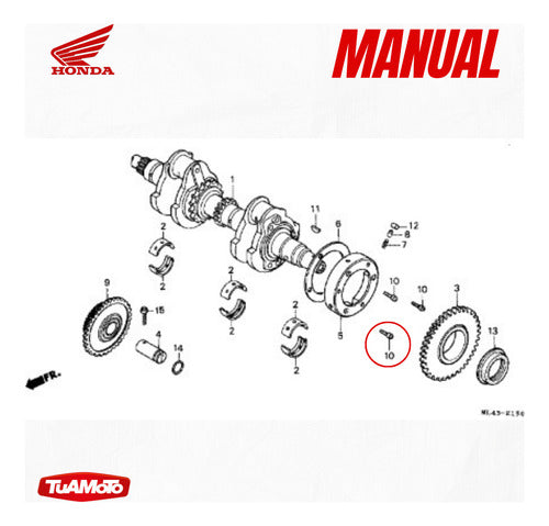 Tornillo 8mm De Bendix Para Moto Cbr450 Honda Original 7