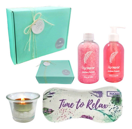 Relaxation and Wellness Gift Set with Rose Aroma - Perfect for Corporate Gifting - Gift Set Caja Regalo Empresarial Box Rosas Kit Relax Zen N44